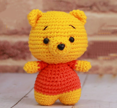 Pooh Amigurumi Baby Soft Toy Crochet Handmade Kids Pooh Soft Beautiful Toy Gift