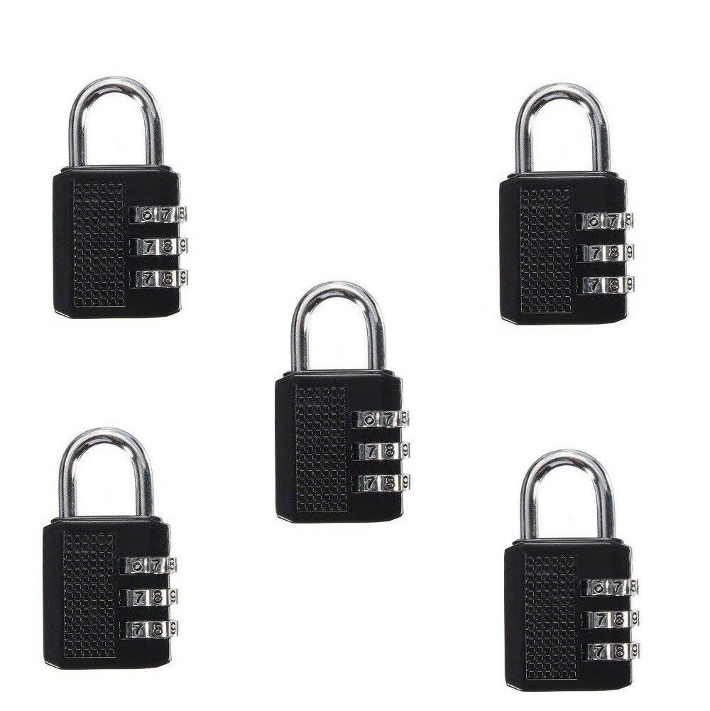 5 Pcs Mini 3 Digit Resetable Combination Travel Luggage Suitcase Lock Padlock