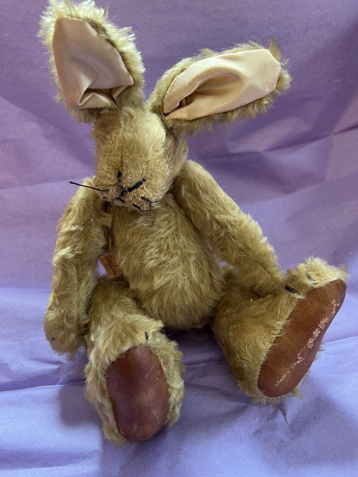 Handmade Jointed Bunny Rabbit Mohair Stuffed Animal Artist Bayless
