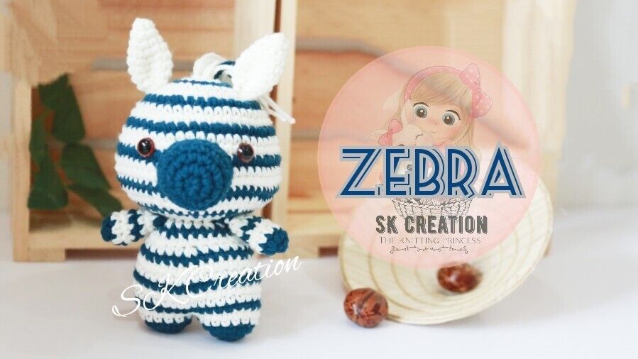 Zebra Crochet Amigurumi Handmade Small Animal Soft Toy Gift Free Shipping