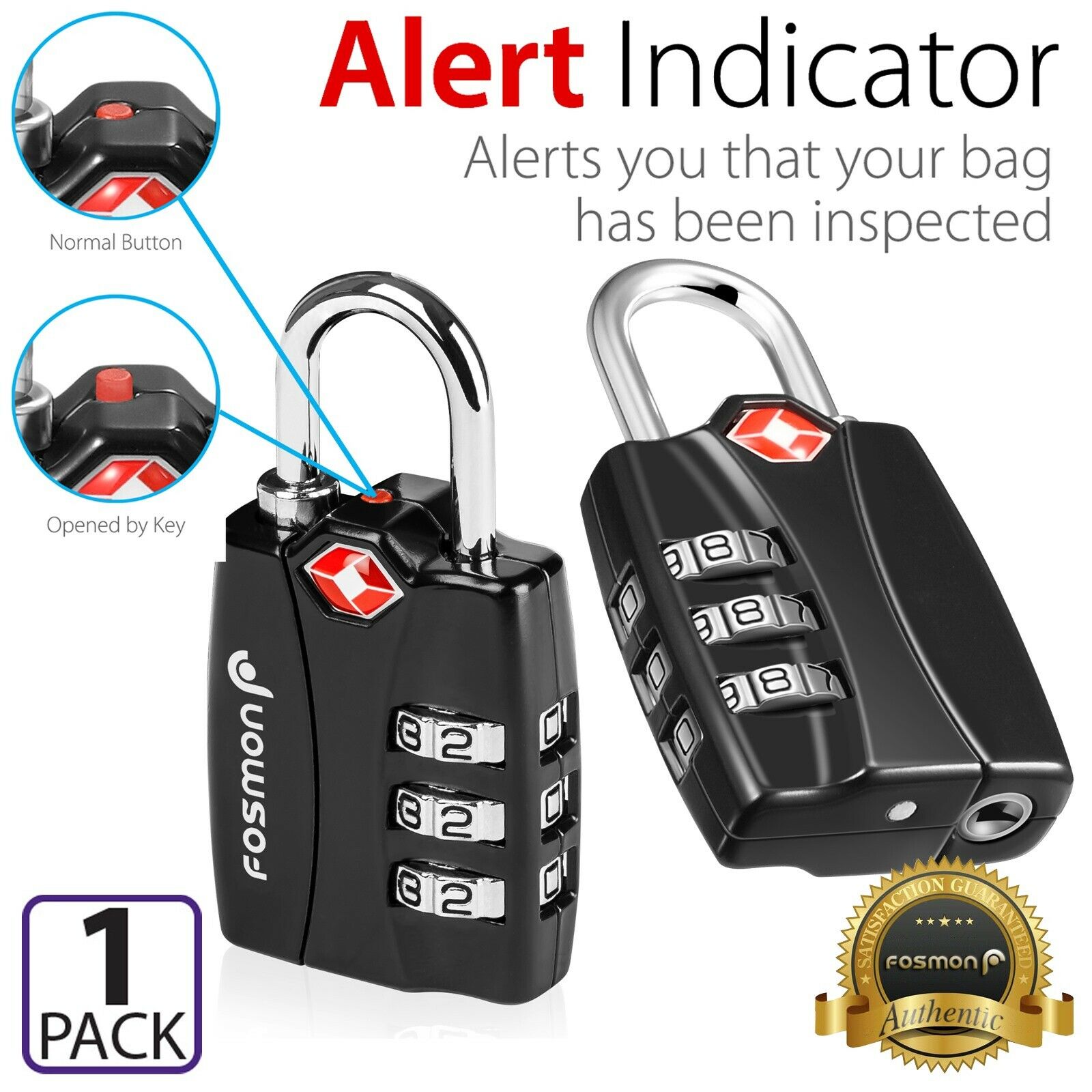 [tsa Approve] 3 Digit Combination Travel Bag Suitcase Luggage Lock Padlock Reset