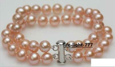 7.5-8" Stunning Aaa 8-9mm South Sea Pink Pearl Bracelets  14k Gold