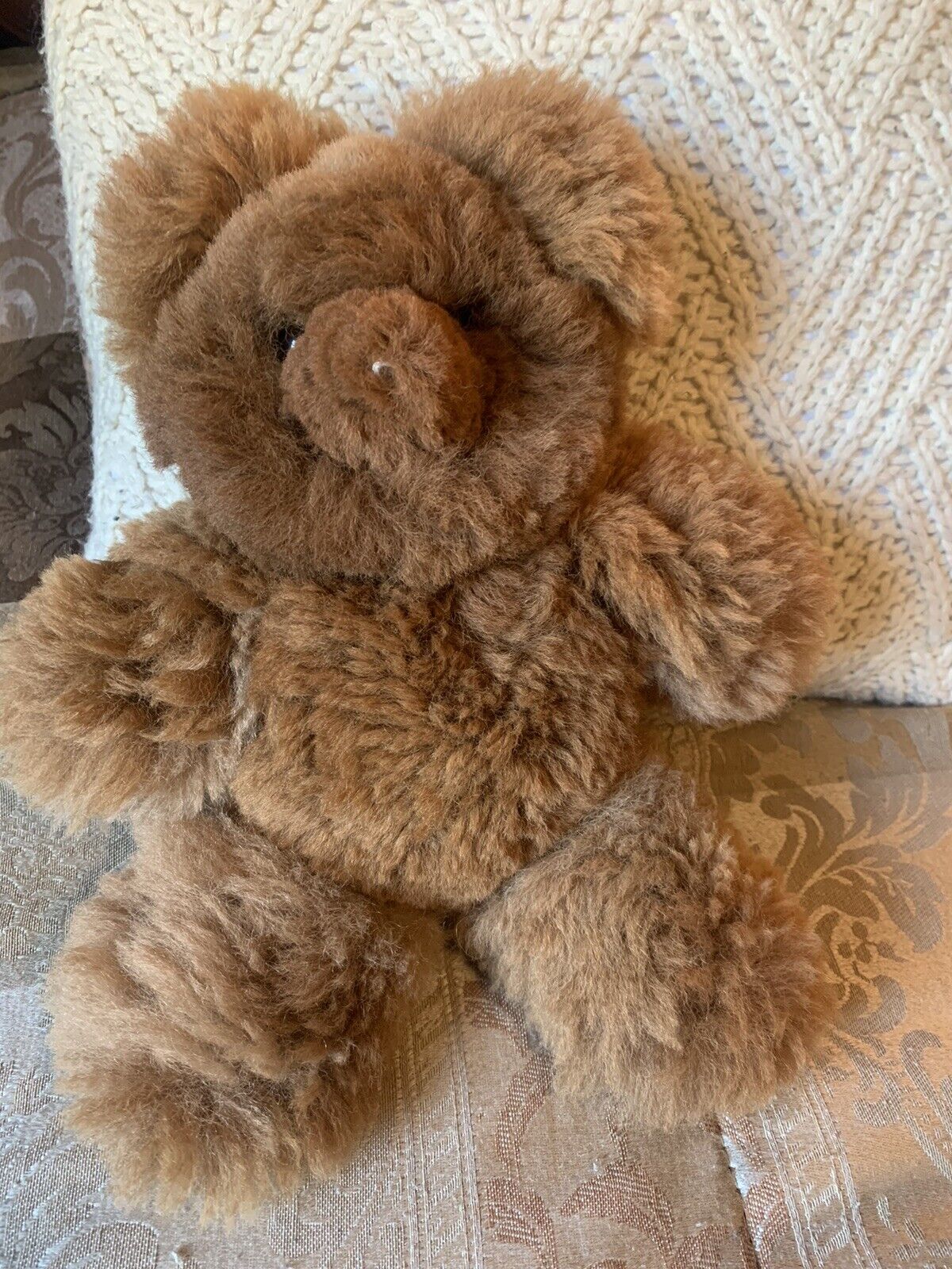 Alpaca  Plush Teddy Bear Made In Peru Brown 13”